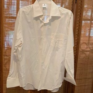 Men’s cream button up dress shirt French cuffs